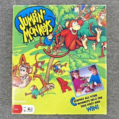 Pressman Jumpin' Monkeys: Catapult Your Monkeys Into The Tree to Win, Read