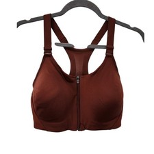 New NWT All In Motion Women's Zip Front High Impact Sports Bra Size 36D Russet