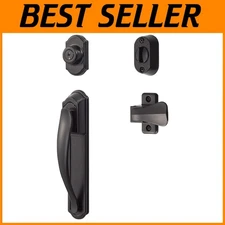 Stylish Black Door Handle with Deadbolt - Easy Install for Storm & Screen Doors
