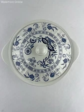 J&G Meakin Blue Nordic Hand Engraved English Ironstone Lidded Serving Dish 10"