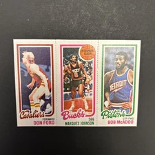 1980 Topps Don Ford/Marques Johnson/Bob McAdoo 55/144/89 - NM/NM Pack Fresh 