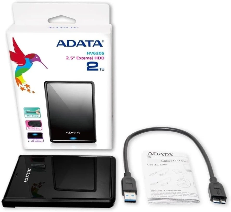 ADATA HV620S External Hard Drive(AHV620S-4TU31-CBK) 4TB Black - Image 3 of 4