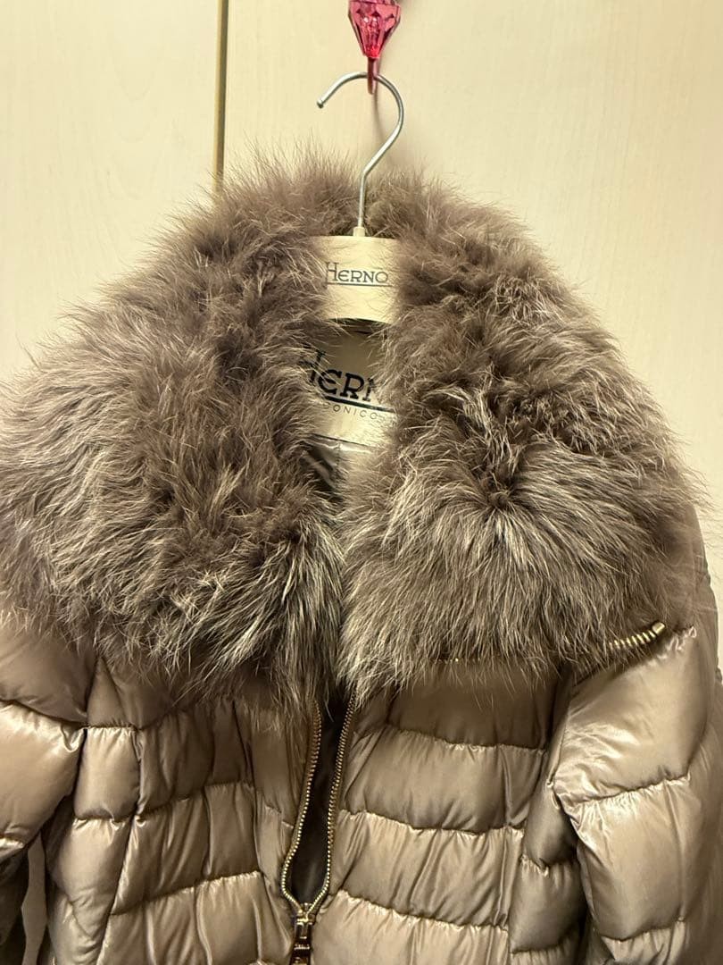 Herno Silver Down Jacket with Removable Fur, Ligh… - image 4