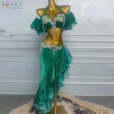 Belly Dancing Outfit Women AB Stones Performance Set Dance Competition Costume