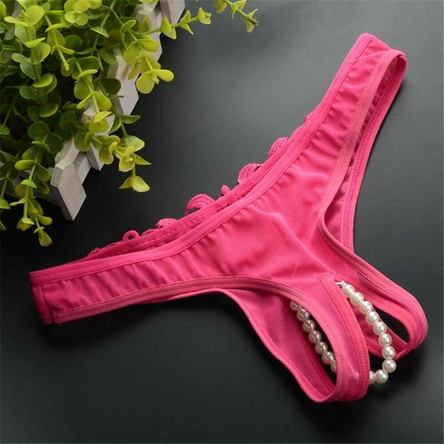 Women Sexy Lace Pearl Briefs Lingerie Knickers G-string Thongs Panties Underwear - Picture 21 of 23