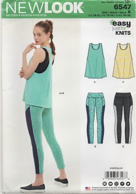 New Look Schnittmuster 6547 EASY Knit Racerback Top & Leggings Gr. 6 - 24 Neu