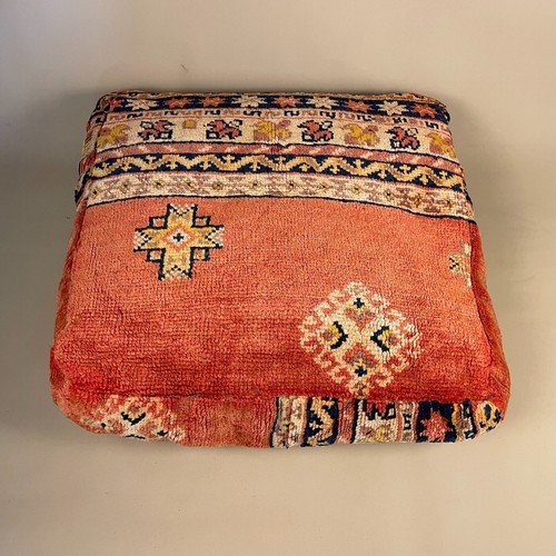 Vintage Kelim Boden Kissen Pouf Fußhocker Teppich Marokkanisch Handgewebt Stofftiert - Bild 12 von 17