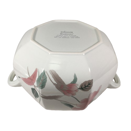 Vintage Mikasa Continental SILK FLOWERS Tureen with Lid F3003 No Ladle