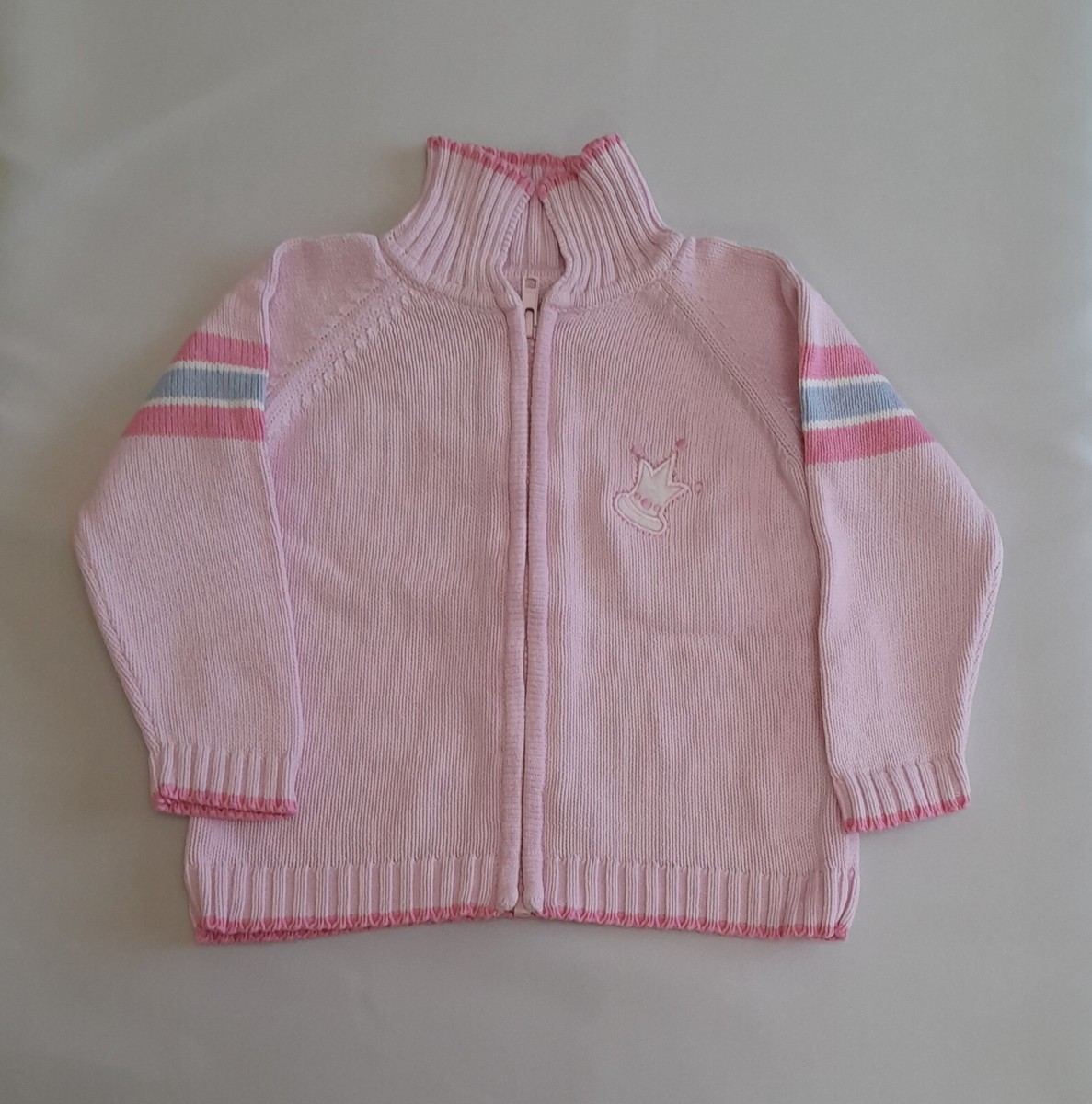 George Baby Cardigans Asda Girls George ASDA Striped Pink Zip
