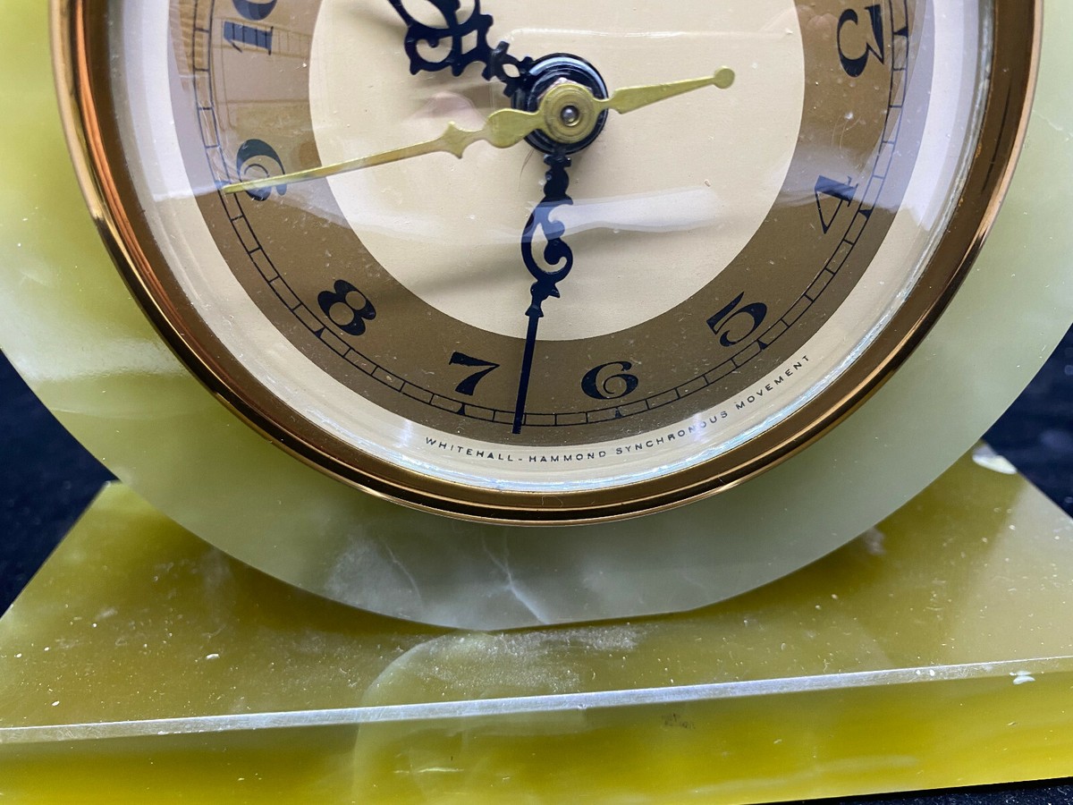 Electric Clock Whitehall Hammond Synchronous Movement Green Onyx