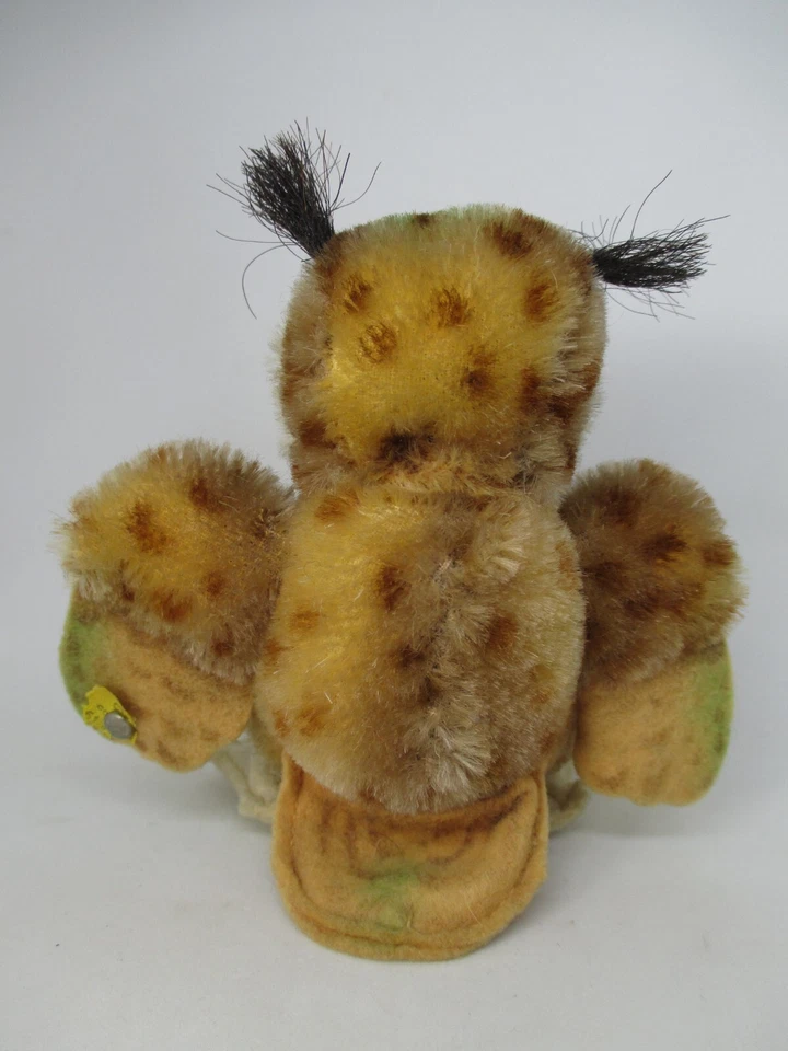 Alte Steiff Eule mit Knopf - Bild 3 von 4