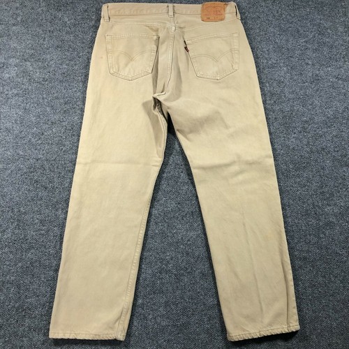 Vtg Levis 501xx Made in USA Tan Denim 