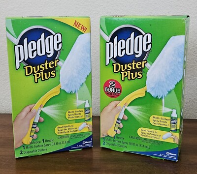 VTG Pledge Duster Plus Handle Surface Spray Dusters '05 Lot of 2 - New & Sealed 