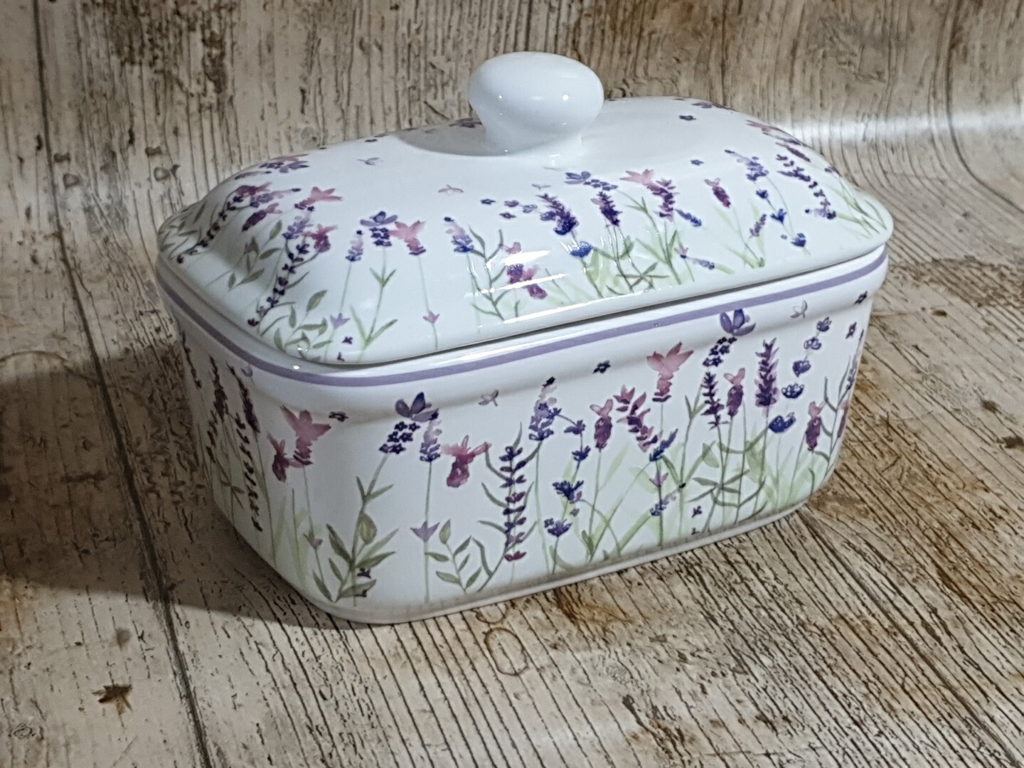 Jennifer Rose Gallery Lesser & Pavey Butter Dish  Lavender Floral