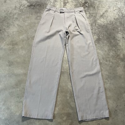 Bershka Wide Leg Trousers Womens 6 Beige High Rise Pleated Front Casual Pants