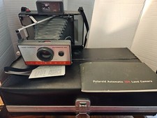 Vintage Polaroid Gray Automatic 104 Land Camera with Carrying Case