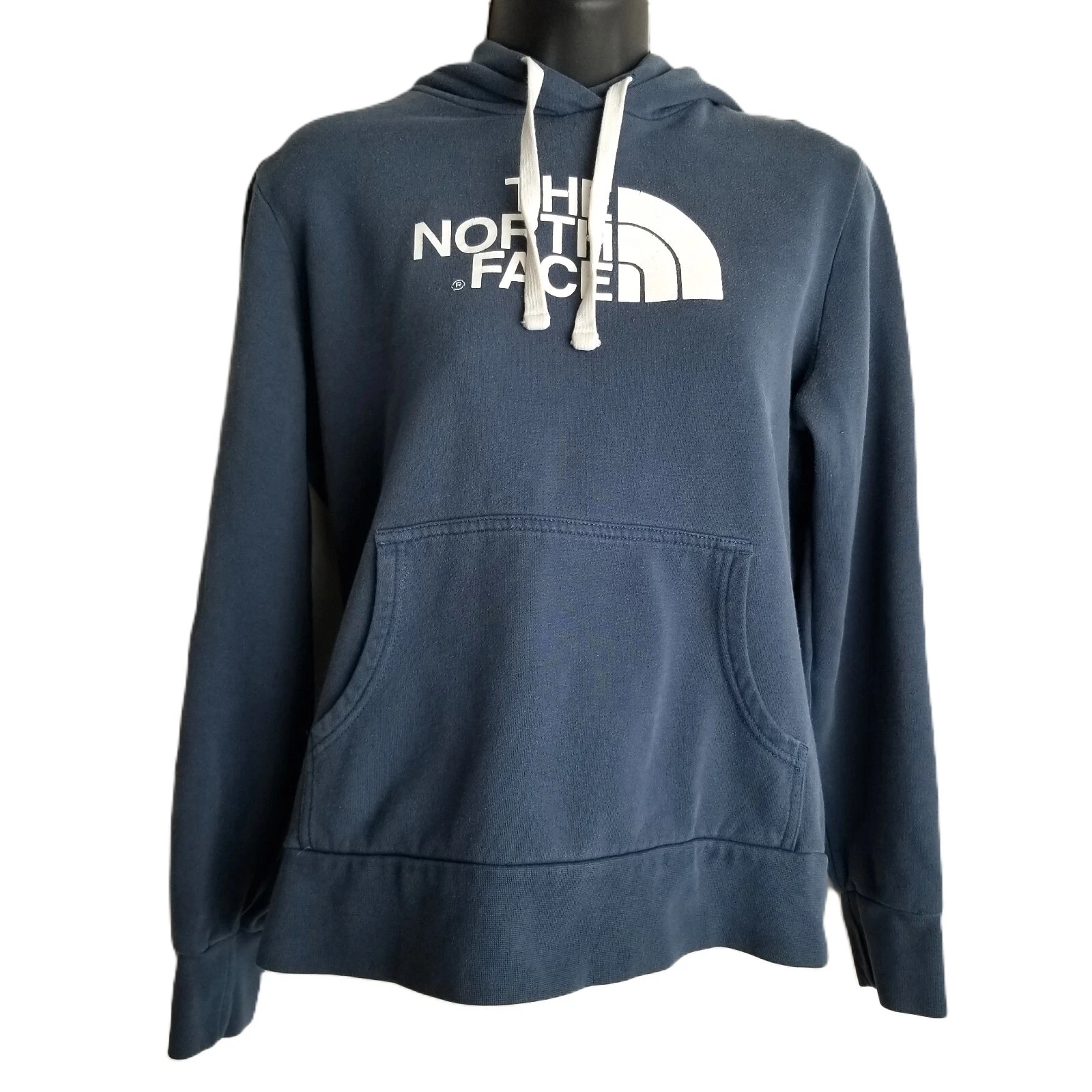 The North Face Half Dome Pullover Hoodie Womens Medium Navy Blue Logo Fleece