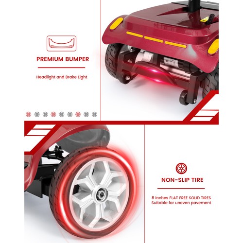 Folding Mobility Scooter for Adults, 350W All-Terrain w/ Dual Batteries - Picture 5 of 7