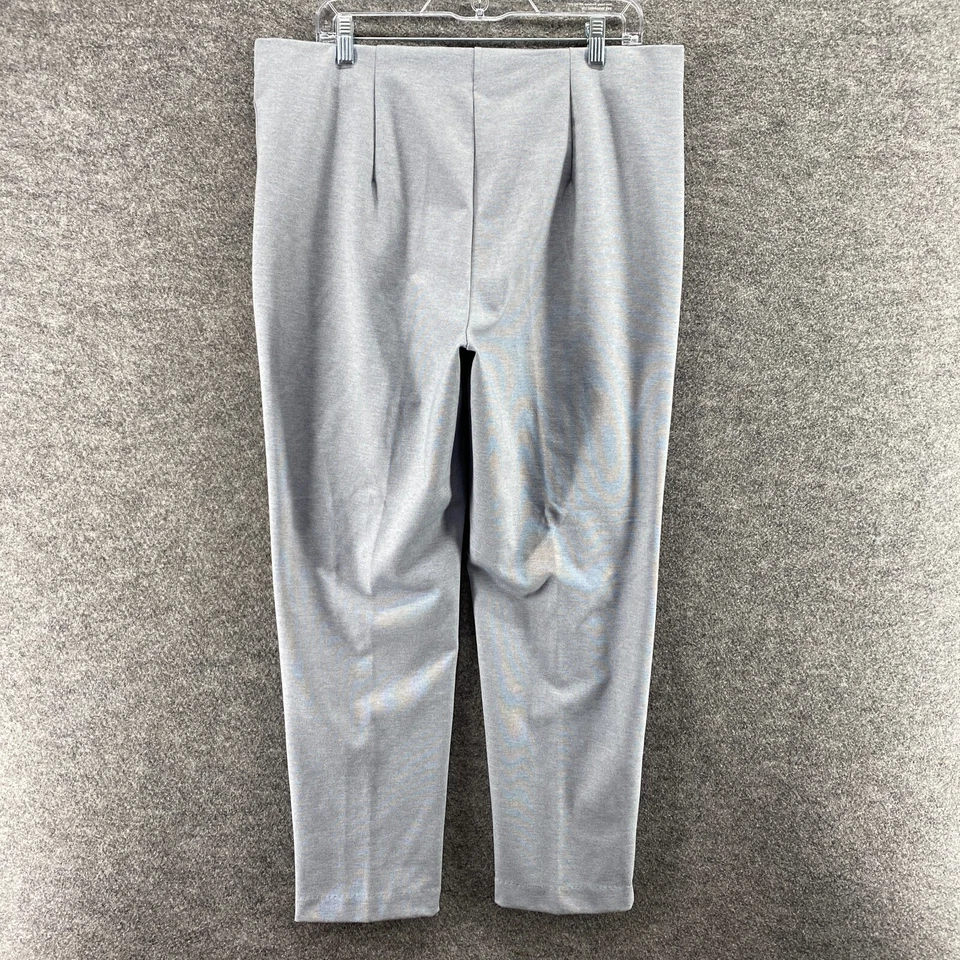 Ruby Rd. Dress Pants Women L Large Gray High Rise Pleated Skinny Pull On Rayon - Image 2 of 4