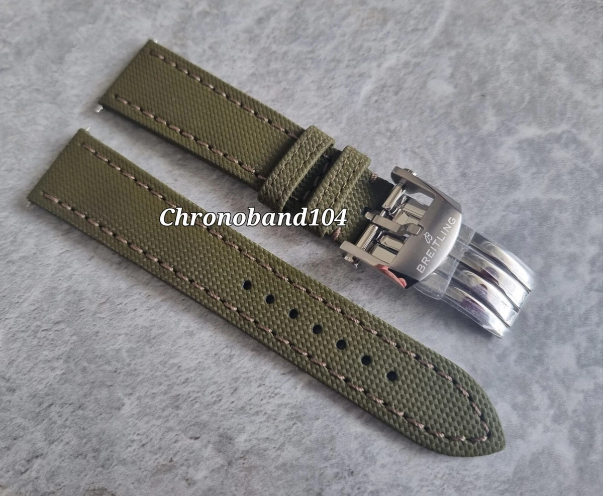 Breitling military canvas best sale strap