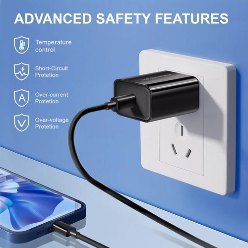 Bloc cube chargeur rapide USB + TYPE-C 20 watts et câble 3 pieds pour Samsung Galaxy - Photo 19 sur 26