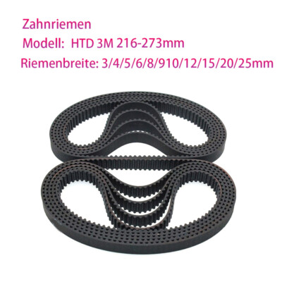 HTD-3M Zahnriemen Geschlossen Synchronriemen Antriebsriemen Belt Breite 3mm-25mm