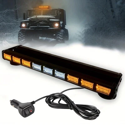 MILESLIGHTPARTS 162- LED Roof Recovery Light Bar Amber Warning Strobe Flashing Beacon Magnetic