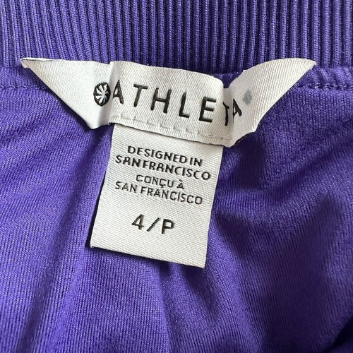 Pantalone foderato Athleta Brooklyn taglia 4Petite viola pull-on elasticizzato zip tasche nuovo con etichette - Foto 6 di 8