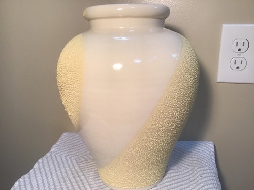 Vintage Royal Haeger Yellow Lemon Peel Lava Textured 12” Vase - Picture 2 of 6