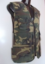 Multi Pocket Camo Vest Sleeveless Jacket, Breathable Inner Retina Size L