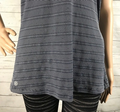 Athleta Tank Top XS Navy Blue Strappy Sports Bra Athletic Stripes Polka Dots - Picture 7 of 12