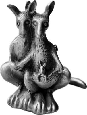Hudson Pewter Noah's Ark Collection KANGAROOs family with joey retired BONUS
