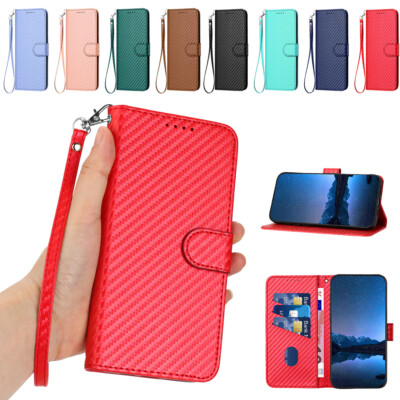 Carbon Hülle für Redmi 12 10X Turbo 3 Note 10 10S Handy Tasche Schutz Flip Case