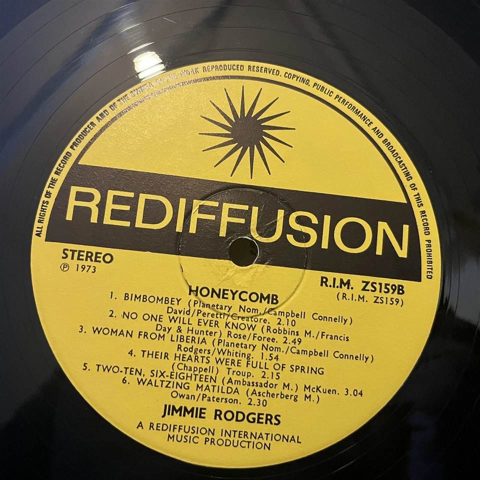 [FOLK/POP]~EXC LP~JIMMIE RODGERS~Honeycomb~[1973~REDIFFUSION~Issue]~UK Import - Image 4 of 4
