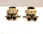 Old Brass Vintage Light Ship Rotary Switch & Socket Set of 2
