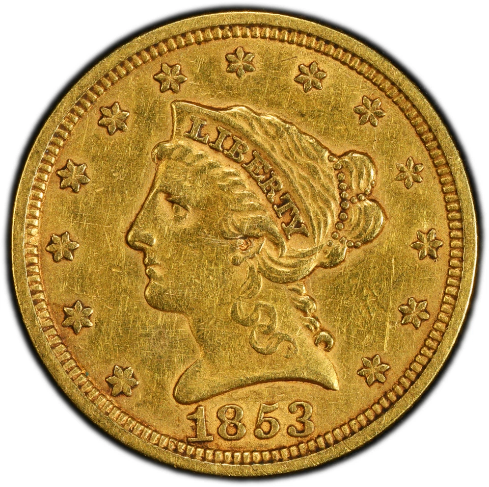 1853 $2.50 Coronet Liberty Head Quarter Eagle PCGS XF45 Gnumismatist - Image 2 of 4