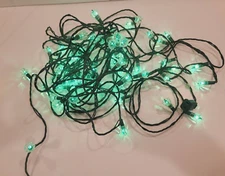 Silvestri Christmas Mini Lights Green Bulbs Clear Tulip Flower Reflectors