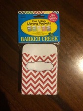 Barker Creek Nautical Chevron Library Pockets, Set of 30, Peel  Stick NIP