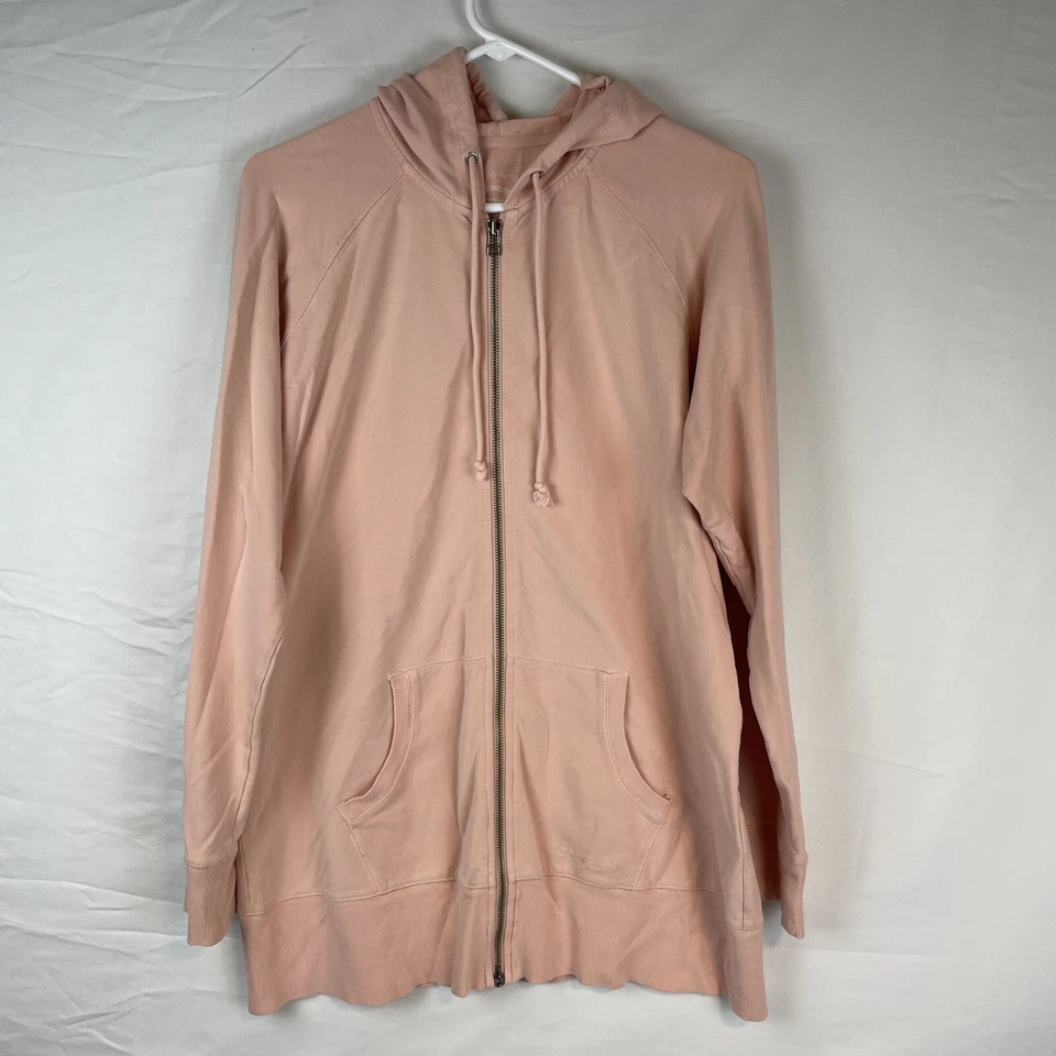 Life Is Good Hoodie Women's Size Large Pink Full Zip Modal Stretch Soft Comfort Foto 2 de 4