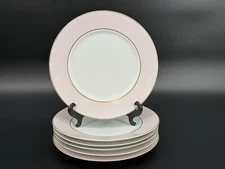 Set of (6) Raynaud Ceralene CRINOLINE PINK 10.75” Porcelain Dinner Plates