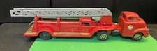  Vintage SSS Friction Red FireTruck Tin Made in Japan .