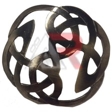 AAR Celtic Knot Kilt Fly Plaid Brooch for 3.50" Diameter Antique Fin