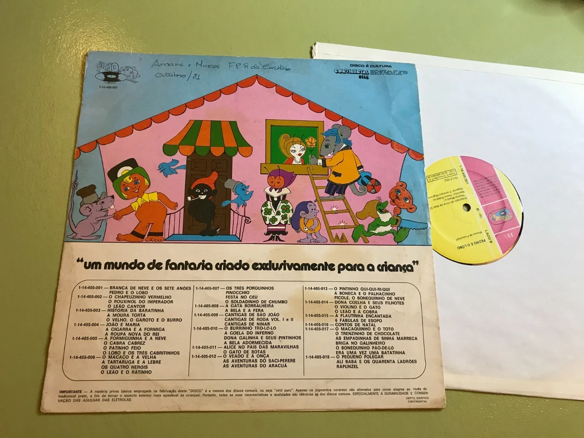 LP Branca de Neve E Os Sete Anões / Pedro e o Lobo, Playtoy Brinquedos