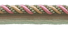 Pastel Green Lt Gold 7/16" Decorative Lip Cord Rose Garden [By The Yard]