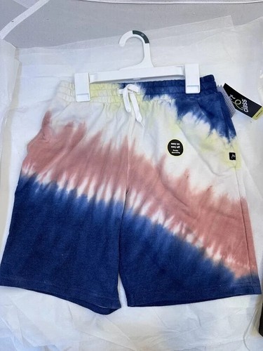 Art Class Shorts Boys Yellow Blush Navy Blue Tie Dye Elastic Waist Size M 8/10 - Picture 2 of 4
