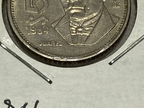 1984 MEXICO 50 PESOS COIN BENITO JUAREZ KM#495 COPPER-NICKEL CIRCULATED - Picture 5 of 9