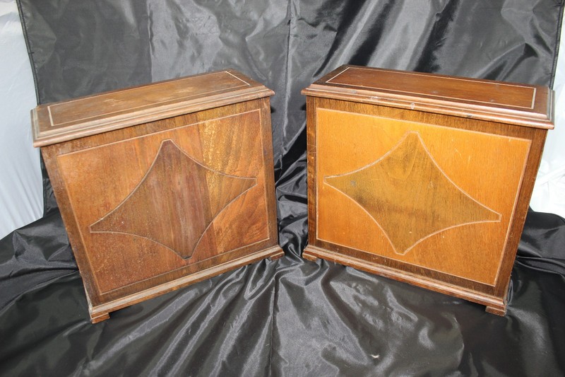 PAIR of Vintage Kellogg Telephone Ringer Box Switchboard Supply Oak Antique