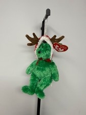 Ty Mini Jingle Beanies 2002 HOLIDAY TEDDY the Bear 5" Ornament Beanbag Plush Toy