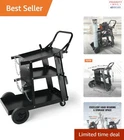 Welding Cart with 3-Tier Shelves 400kg Weight Capacity for MIG TIG ARC Machines