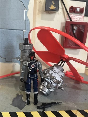 1991 GI Joe Cobra Interrogator V1 Pilot Figure with Battle Copter Complete